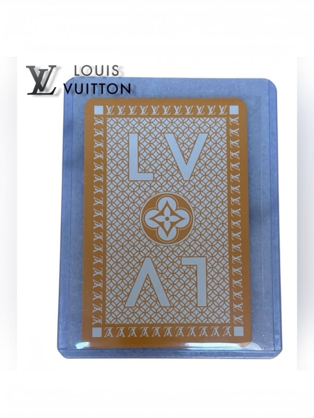 LOUIS VUITTON Vintage Jeu De Cartes 6 of Diamonds Logo Playing Card w COA